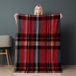 Red And Black Tones Plaid Printed Sherpa Fleece Blanket Seamless Pattern Design