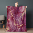 Rich Burgundy Marble Printed Sherpa Fleece Blanket Texture Design