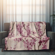 Purple Flowers Chinoserie Printed Sherpa Fleece Blanket Avignon Floral Design