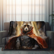 Raccoon Wearing Superhero Cape Printed Sherpa Fleece Blanket Animal Design