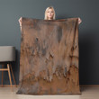 Rusted Rusty Metal With Brown Printed Sherpa Fleece Blanket Wood Grains Style