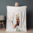 Red Panda On White Printed Sherpa Fleece Blanket Cartoon Design