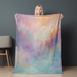 Soft Pastel Watercolor Blending Printed Sherpa Fleece Blanket Texture Design