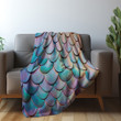 Scales Of Mythical Creature Marble Printed Sherpa Fleece Blanket Texture Design