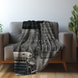 School Building And Bus Printed Sherpa Fleece Blanket Hand Drawn Illustrations Back To School Design