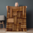Seamless Wood Pattern Printed Sherpa Fleece Blanket Texture Design