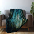 Serene Blue Sky Printed Sherpa Fleece Blanket Galaxy Design