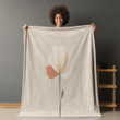 Single Flower In Bloom Printed Sherpa Fleece Blanket Minimalist Design