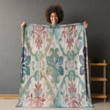 Soft Color Ceramics Pattern Printed Sherpa Fleece Blanket Tile Pattern Design