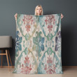 Soft Color Ceramics Pattern Printed Sherpa Fleece Blanket Tile Pattern Design