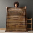 Simple Wood Stripes Printed Sherpa Fleece Blanket Texture Design