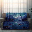 Snow Capped Peaks Printed Sherpa Fleece Blanket Realistic Landscape Design