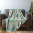 Seamless Pattern With Daisies Printed Sherpa Fleece Blanket For Kids
