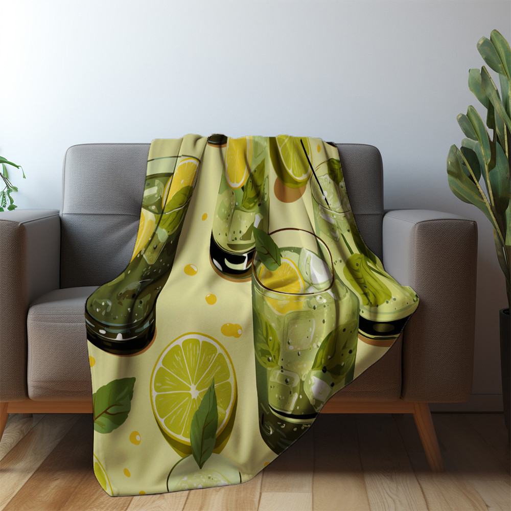 Tequila Shots Printed Sherpa Fleece Blanket Pattern Design