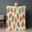 Strawberry Seamless Pattern Printed Sherpa Fleece Blanket For Kids