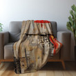 Torn Fragments Of Aged Posters Printed Sherpa Fleece Blanket Paper Texture Design