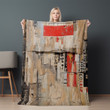 Torn Fragments Of Aged Posters Printed Sherpa Fleece Blanket Paper Texture Design