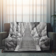 Staircase Towards The Heavens Printed Sherpa Fleece Blanket Trompe L'oeil Design