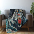 Thunder Tiger Risograph Printed Sherpa Fleece Blanket Animal Design