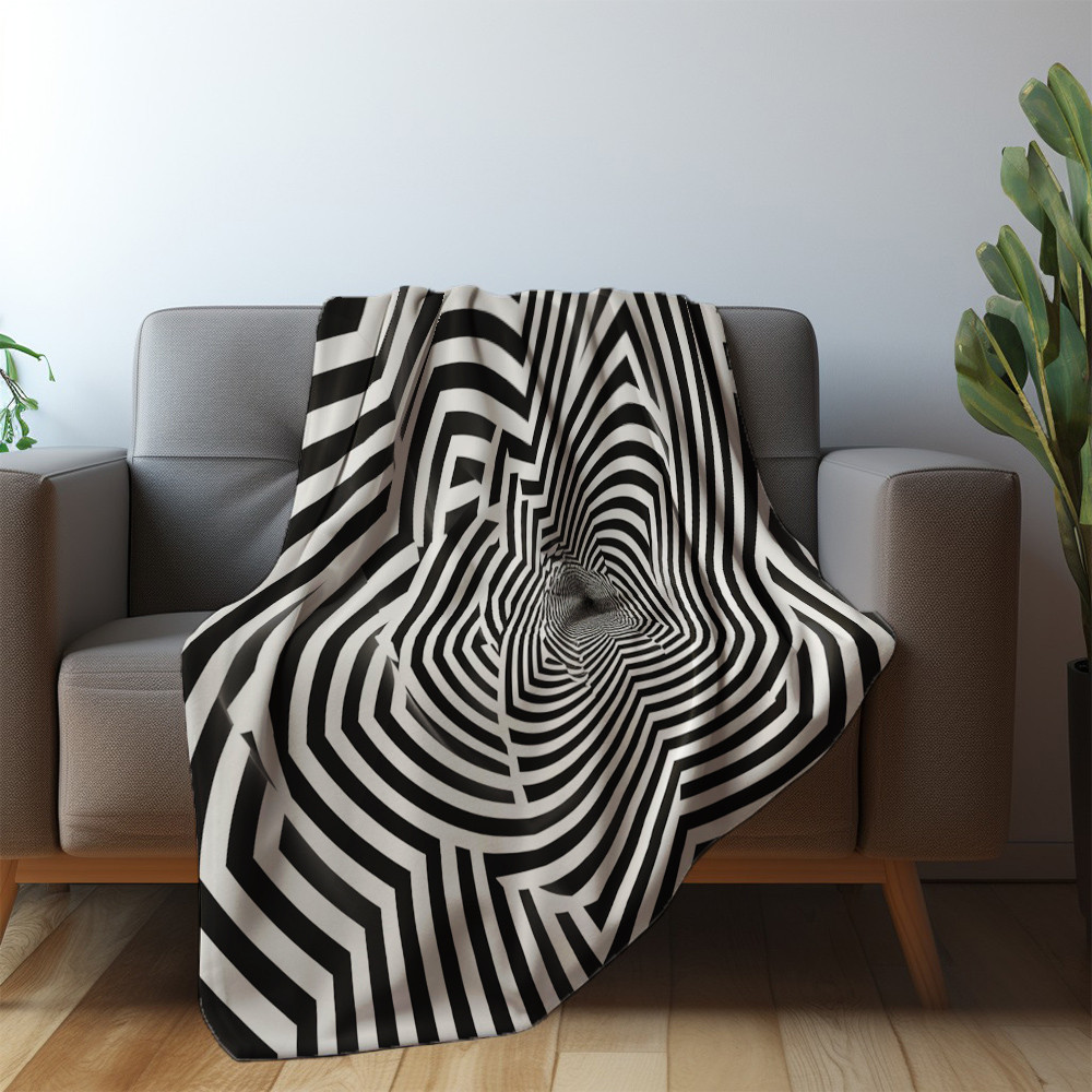 Spiral Endlessly Into Infinity Printed Sherpa Fleece Blanket Illusion Design