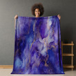 Starry Night Sky Marble Printed Sherpa Fleece Blanket Texture Design