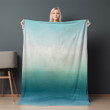 Soothing Blue Gradient Printed Sherpa Fleece Blanket Texture Design