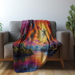Tropical Island Printed Sherpa Fleece Blanket Landscape Design
