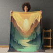 Sunrise Vintage Art Printed Sherpa Fleece Blanket