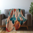 Striking Geometric Shapes Printed Sherpa Fleece Blanket Boho Pattern Design