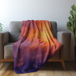 Sunset Inspired Colors Marble Printed Sherpa Fleece Blanket Texture Design