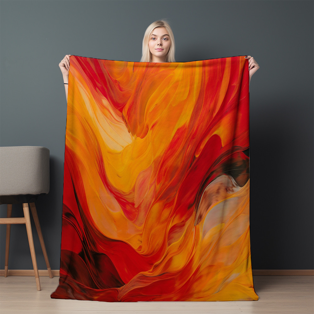 Summer Sunset Abstract Gradient Printed Sherpa Fleece Blanket Simple Design