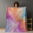 Vibrant Abstract Marble Printed Sherpa Fleece Blanket Texture Design