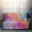 Vibrant Abstract Marble Printed Sherpa Fleece Blanket Texture Design
