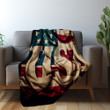 United States Flag Independence Day Printed Sherpa Fleece Blanket Patriotic Vintage Design