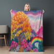 Whimsical Rainbow Land Printed Sherpa Fleece Blanket LGBTQ+ Community