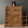 Wooden Pattern Lines And Shapes Printed Sherpa Fleece Blanket Texture Design