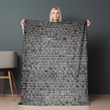 White And Black Bricks Wall Printed Sherpa Fleece Blanket Texture Design