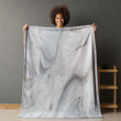 White And Gray Smoke Marble Printed Sherpa Fleece Blanket Texture Design