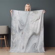 White And Gray Smoke Marble Printed Sherpa Fleece Blanket Texture Design