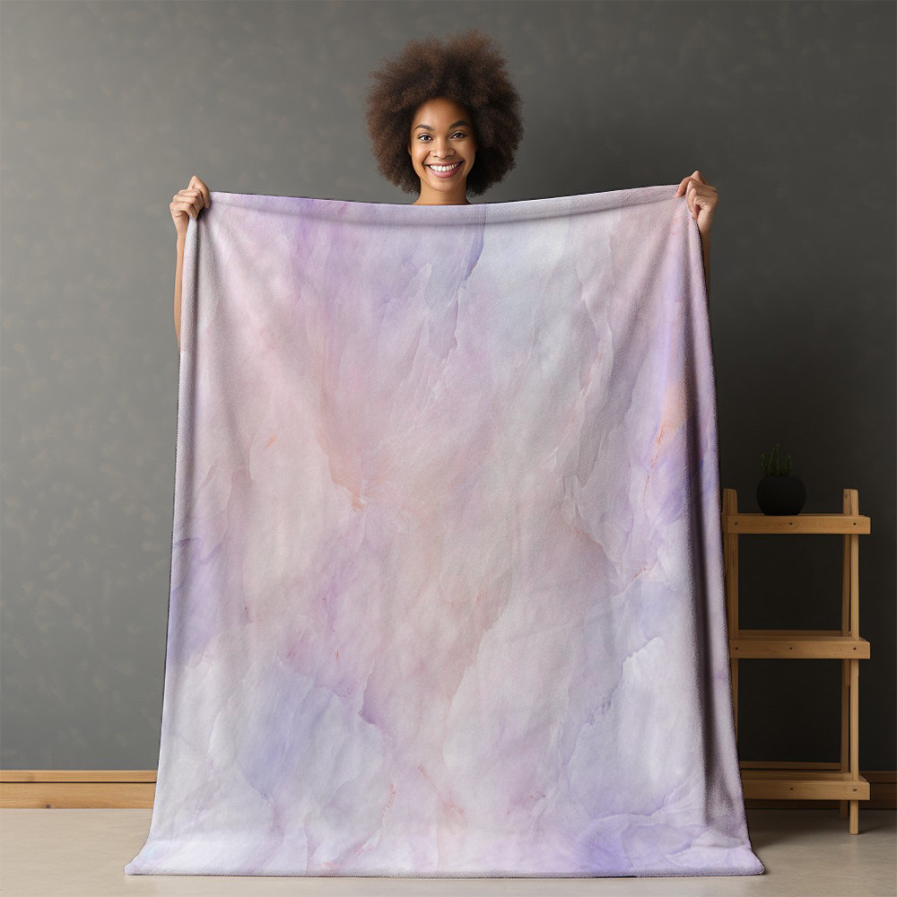 Wispy Clouds Marble Printed Sherpa Fleece Blanket Texture Design