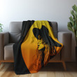 Witch And Moon Printed Sherpa Fleece Blanket Halloween Design