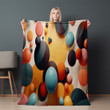 World Of Floating Circles Printed Sherpa Fleece Blanket Illusion Design
