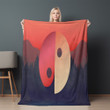Yin Yang Symbol Printed Sherpa Fleece Blanket Minimalist Design