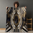 Yellow And Black Bold Graphic Printed Sherpa Fleece Blanket Art Decor Tile Pattern Design