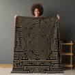 Yellow Maze Printed Sherpa Fleece Blanket Illusion Design
