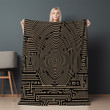 Yellow Maze Printed Sherpa Fleece Blanket Illusion Design