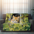 Adorable Feline Cat Animal Design Printed Sherpa Fleece Blanket