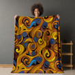 Abstract Psychedelic Hippie Texture Design Printed Sherpa Fleece Blanket