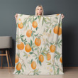 Beauty Of Apricots Fruit Pattern Design Printed Sherpa Fleece Blanket