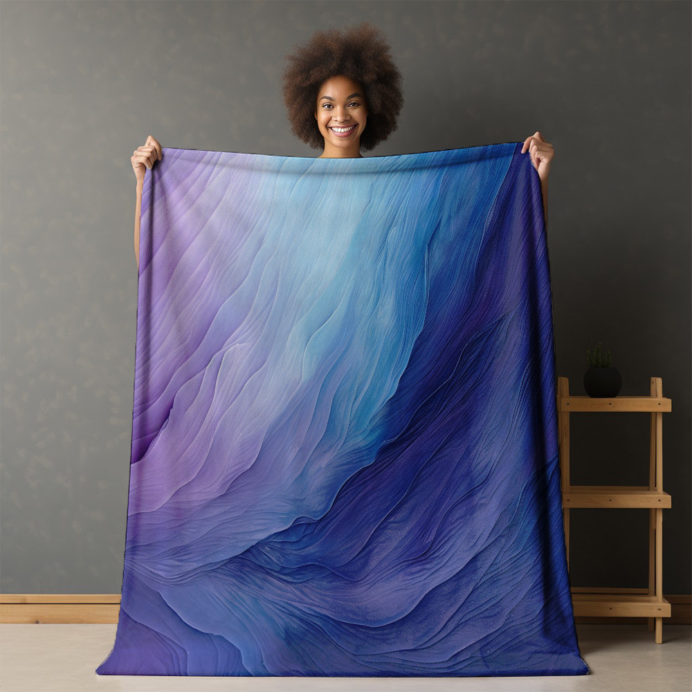 Abstract Purple Texture Printed Printed Sherpa Fleece Blanket